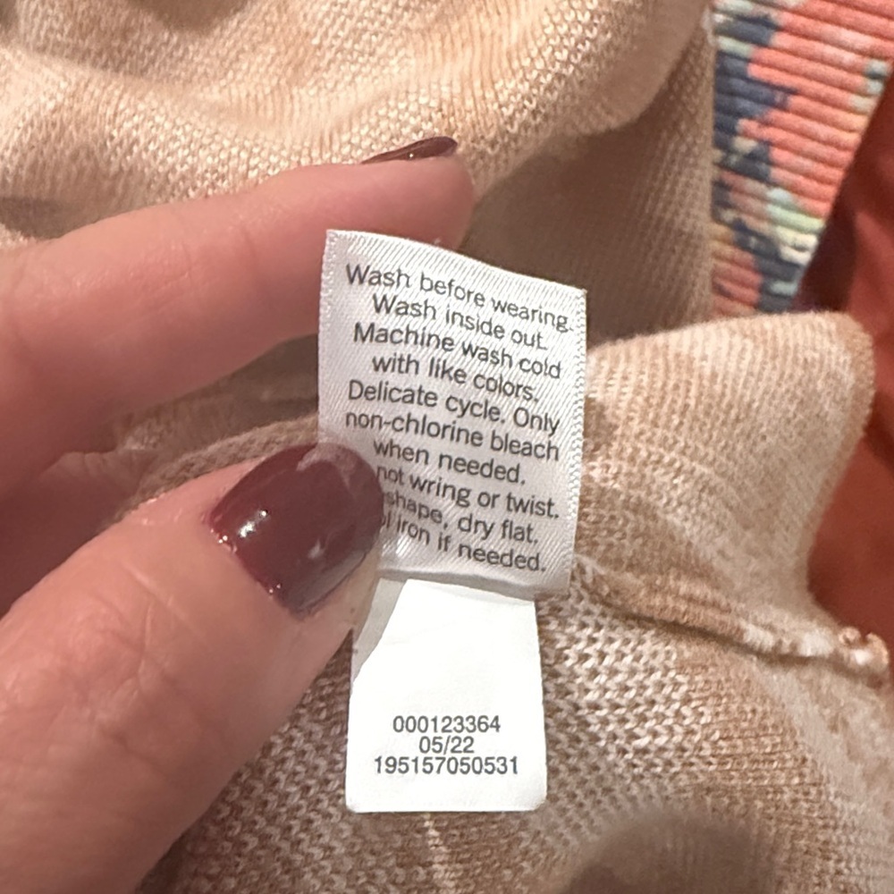 Nine West Beige and White cardigan Sweater size L - Picture 6 of 6